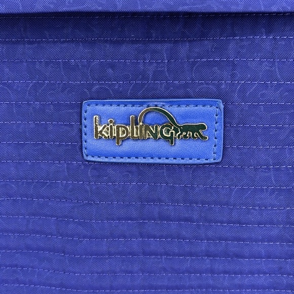 Kipling Zip-Top Tote with Adjustable Shoulder Strap Monkey Print Royal Blue NWT! - Picture 7 of 13